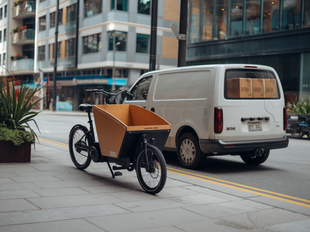 What metrics should cities use to decide between cargo e-bikes and small electric vans for last-mile logistics?
